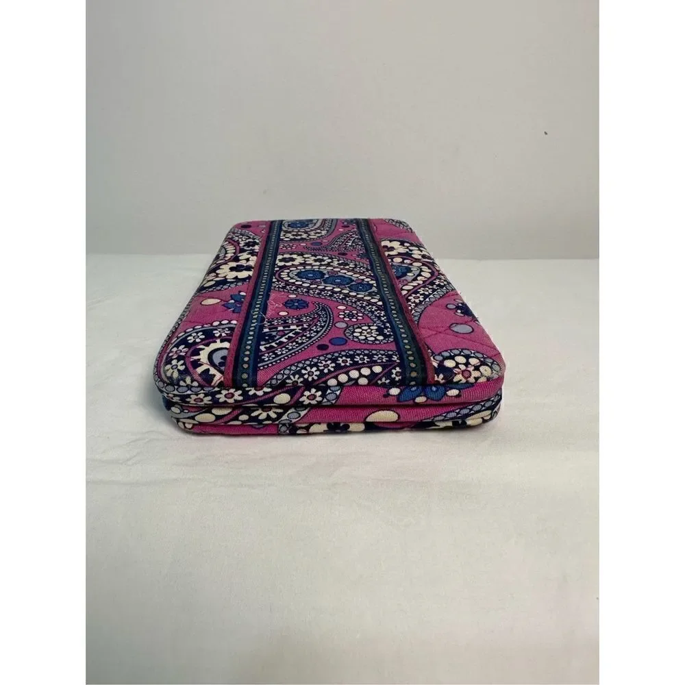 Vera Bradley paisley printed purple,blue & white snap open wallet.  #9-0245